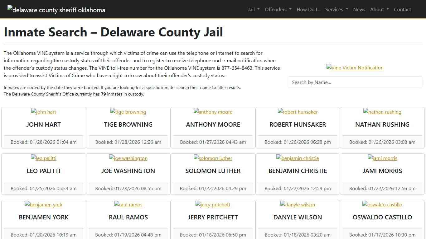 Inmate Search Delaware County Sheriff's Office
