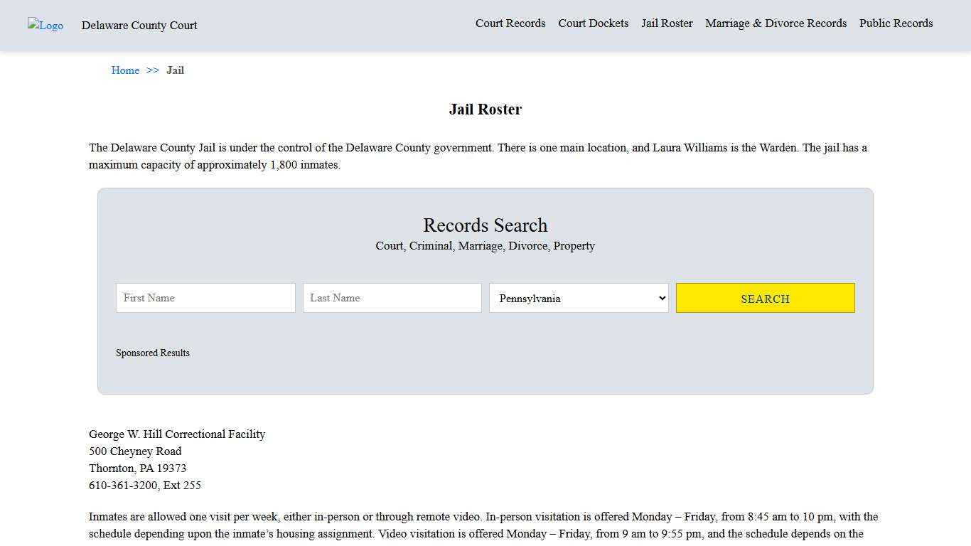 Jail Roster Delaware County Court